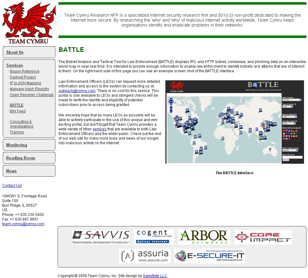 �uBATTLE�iBotnet Analysis and Tactical Tool for Law Enforcement�j�v�̃T�C�g