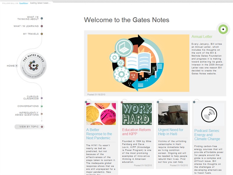 �Q�C�c�����J�݂����uThe Gates Notes�v