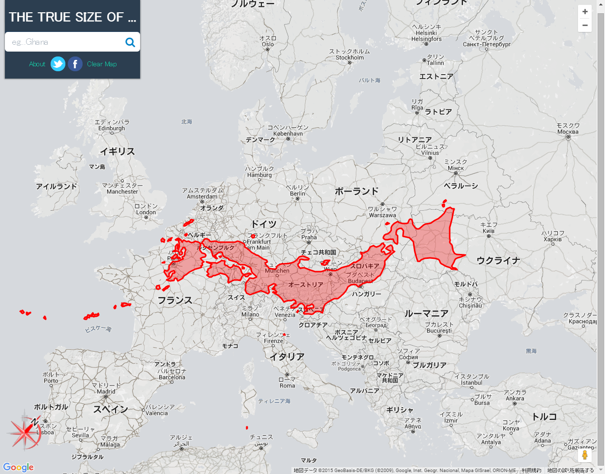 地図ウォッチ】 ウェブメルカトル図法でも国ごとの広さを正しく見比べ