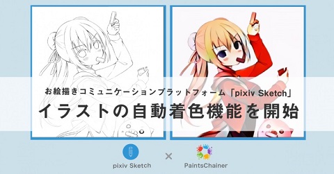 ウェブ版 Pixiv Sketch 機械学習による自動色塗り機能を追加 Internet Watch