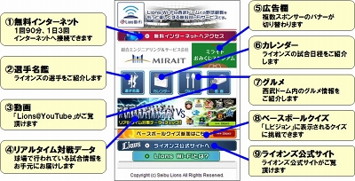 西武ドームで Lions Wi Fi 開始 ネット接続やyoutube 選手名鑑など提供 Internet Watch Watch