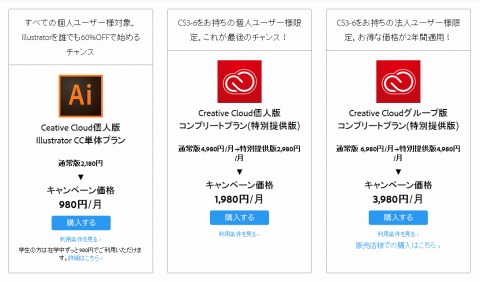 学生並みの月額980円で Illustrator Cc 単体プランを1年間利用できるキャンペーン Internet Watch Watch