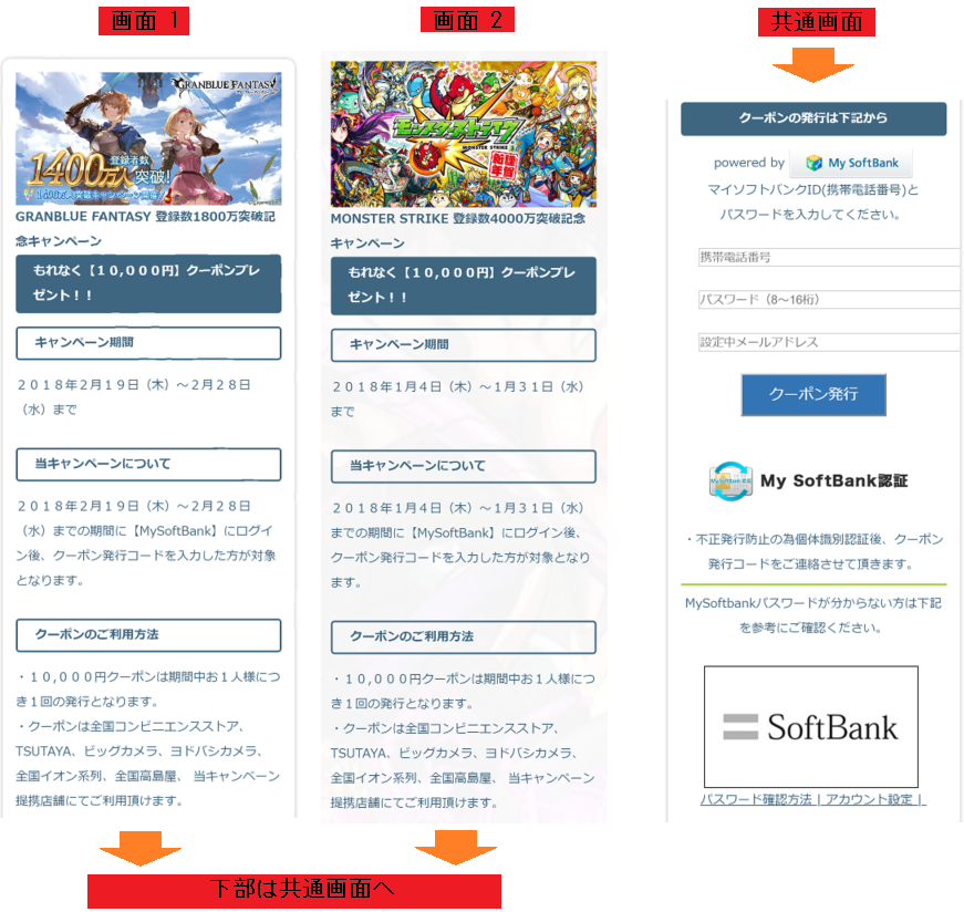 グラブルやモンストなどのキャンペーンを装ってmy Softbank Idを詐取するフィッシングメールが拡散中 Internet Watch