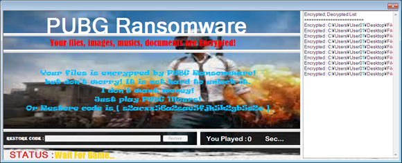 Pubg の1時間プレイを強要するランサムウェアを4月に確認 要求に従っても正常に復号できるとは限らず キヤノンits調査 Internet Watch