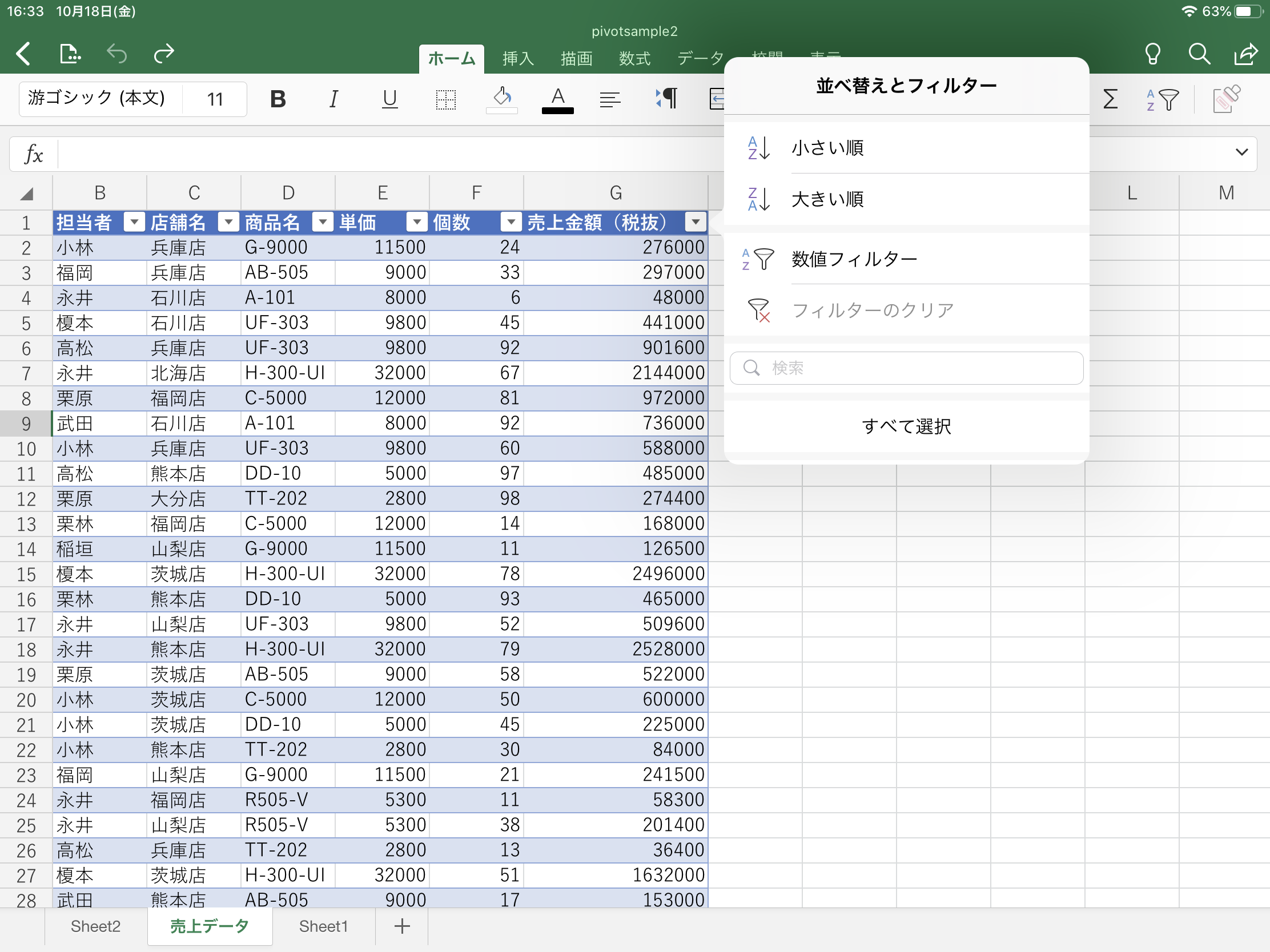 Office 10サポート終了 さまざまなグラフも作成可能 モバイル版excelの機能をチェック Internet Watch