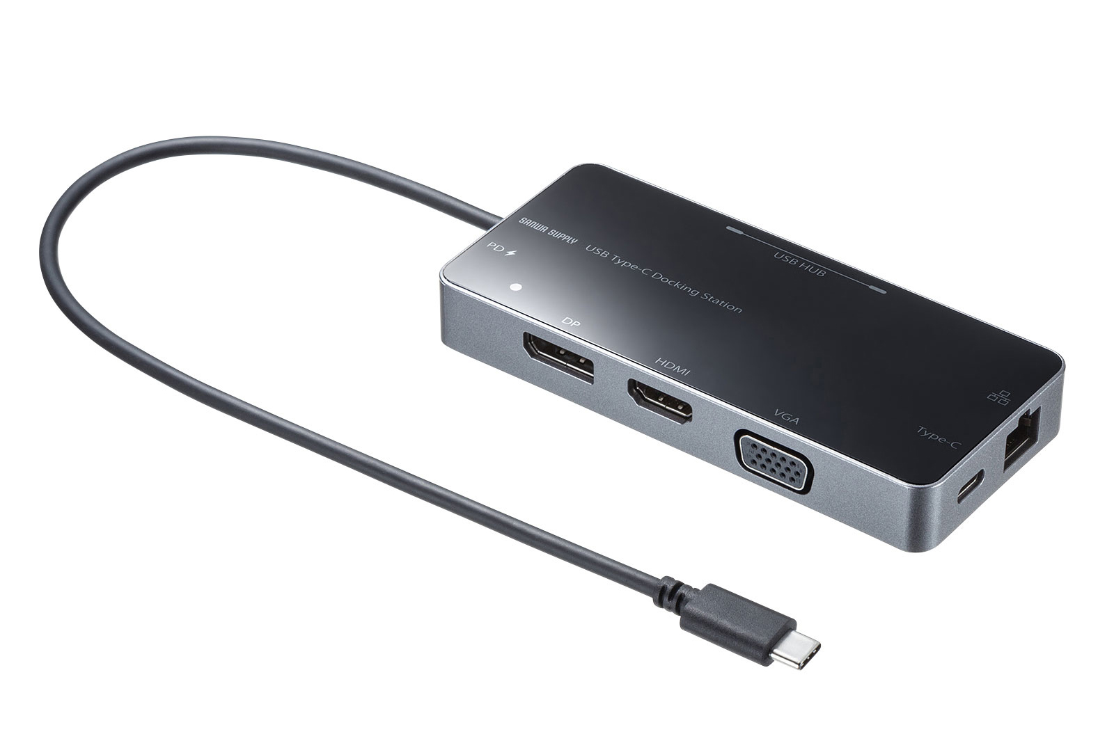 デバイスで サンワサプライ USB Type-C ドッキングハブ（VGA・HDMI・LANポート・カードリーダー搭載） USB
