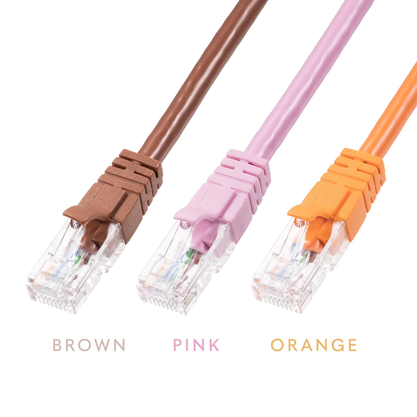 ブラウン、ピンク、オレンジ…“個性的”カラーのCAT6 LANケーブル 