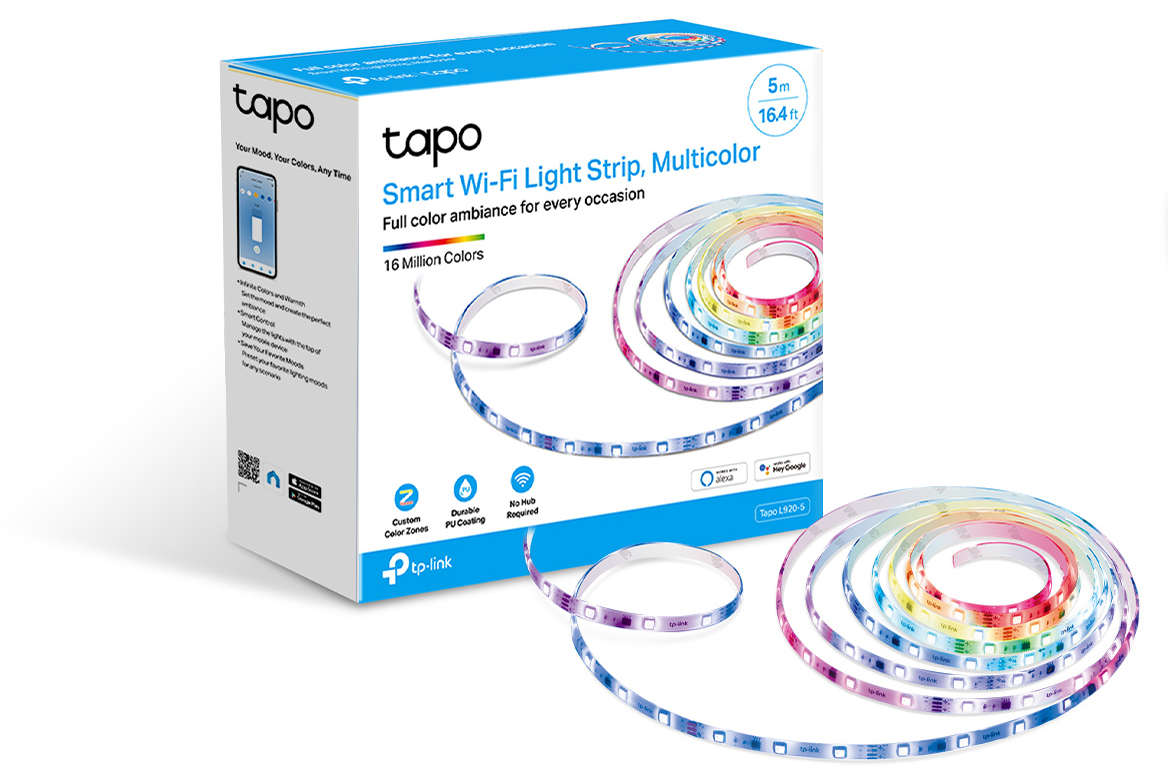 10cmごとに違う色で光るスマートWi-Fiテープライト「Tapo L920-5」、TP