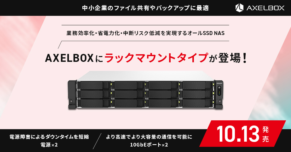 10GbE対応でWD RedのSSDを搭載した8/6/4ベイNAS「AXELBOX」の