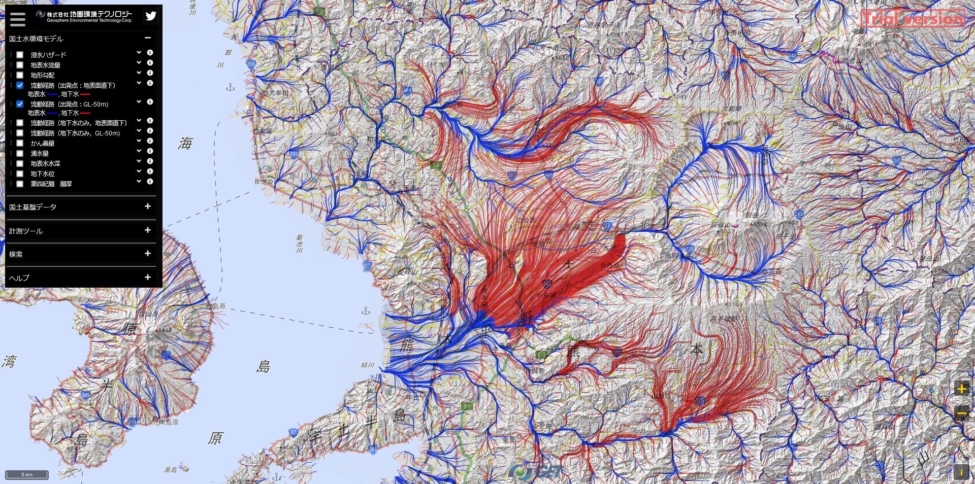 日本国土の「水循環シミュレーションデータ」提供開始。河川や地下水の