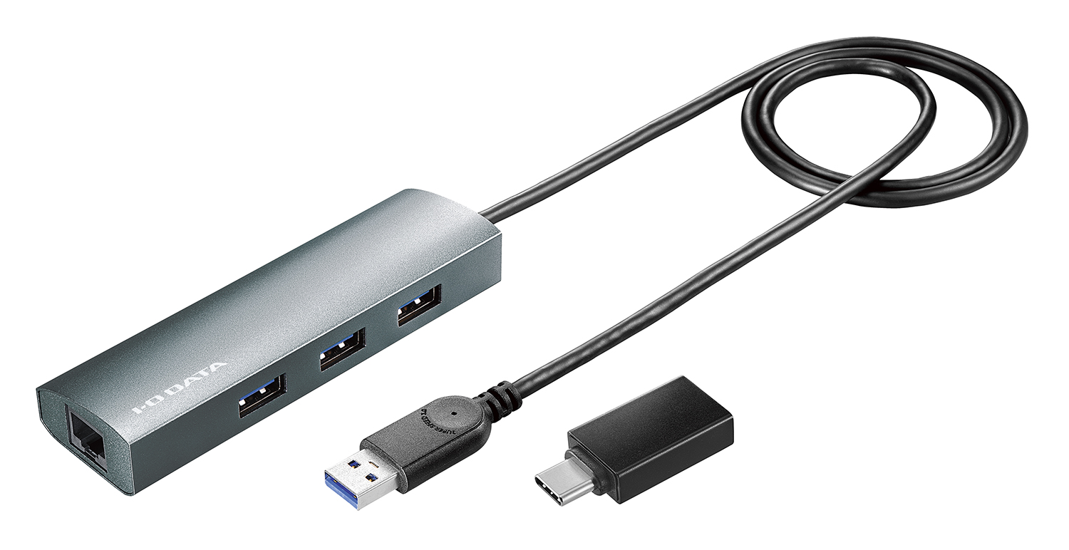 USB Type-A/C両対応でUSBハブにもなる有線LANアダプター「US3-HB3ETG2