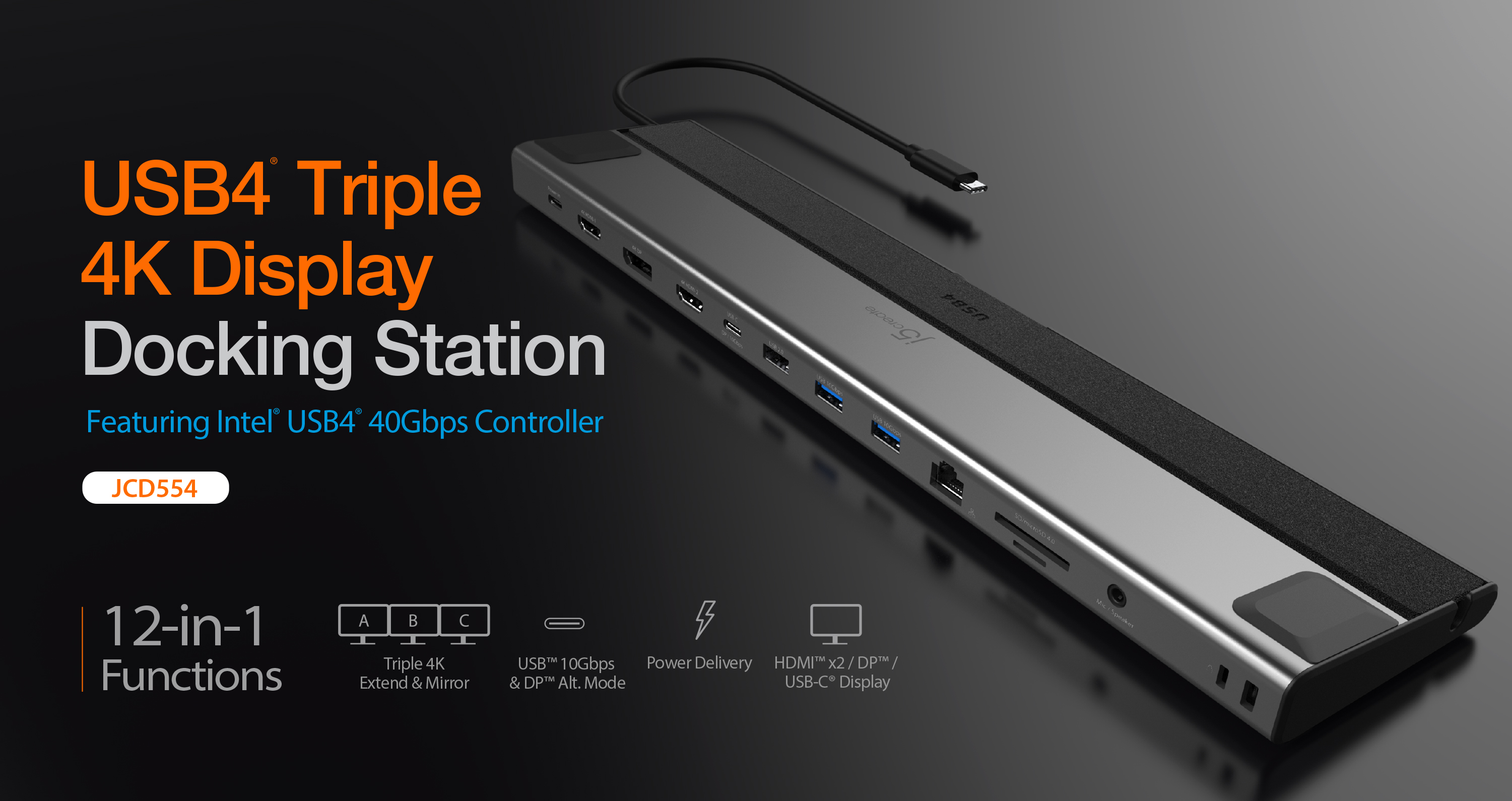 j5create JCD552 USB-C 12-in-1ドッキングステーション Amazon.com: j5create USB C Dual 4K 60Hz Display Docking