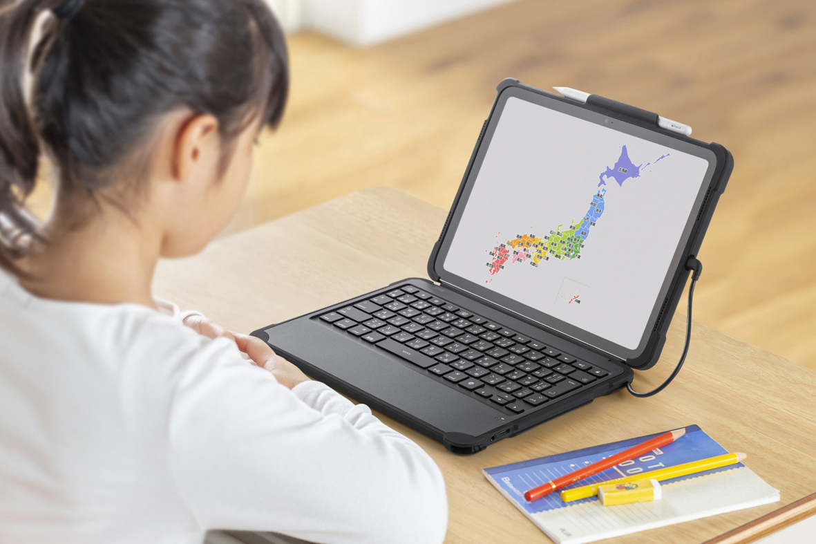 iPadにUSB Type-Cで接続するケース付きキーボード「SKB-IP7GIGA