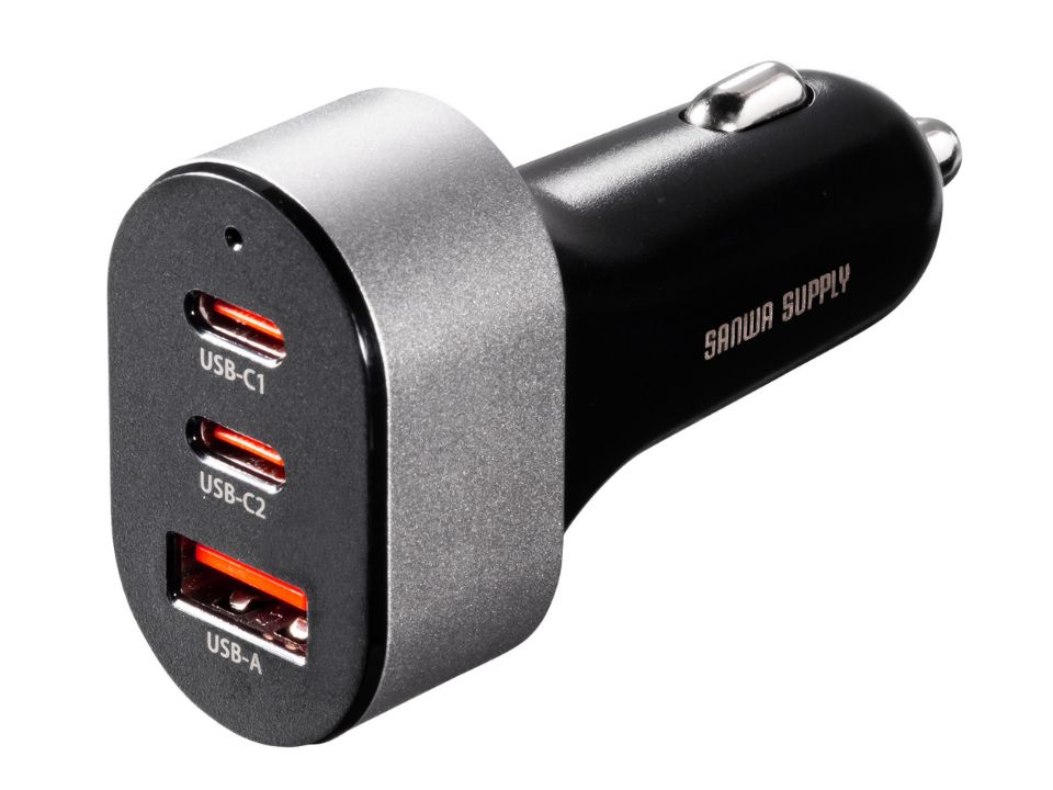 サンワサプライ、最大67W出力のUSB PD対応カーチャージャー「CAR