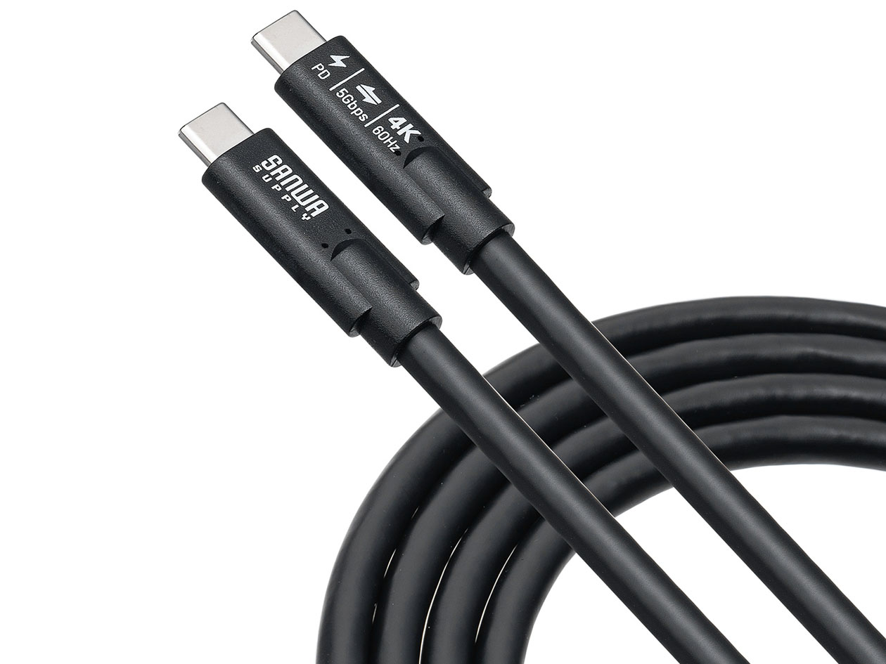 最長7mと長尺で、75Wの送電や映像出力にも対応したUSB Type-Cケーブル