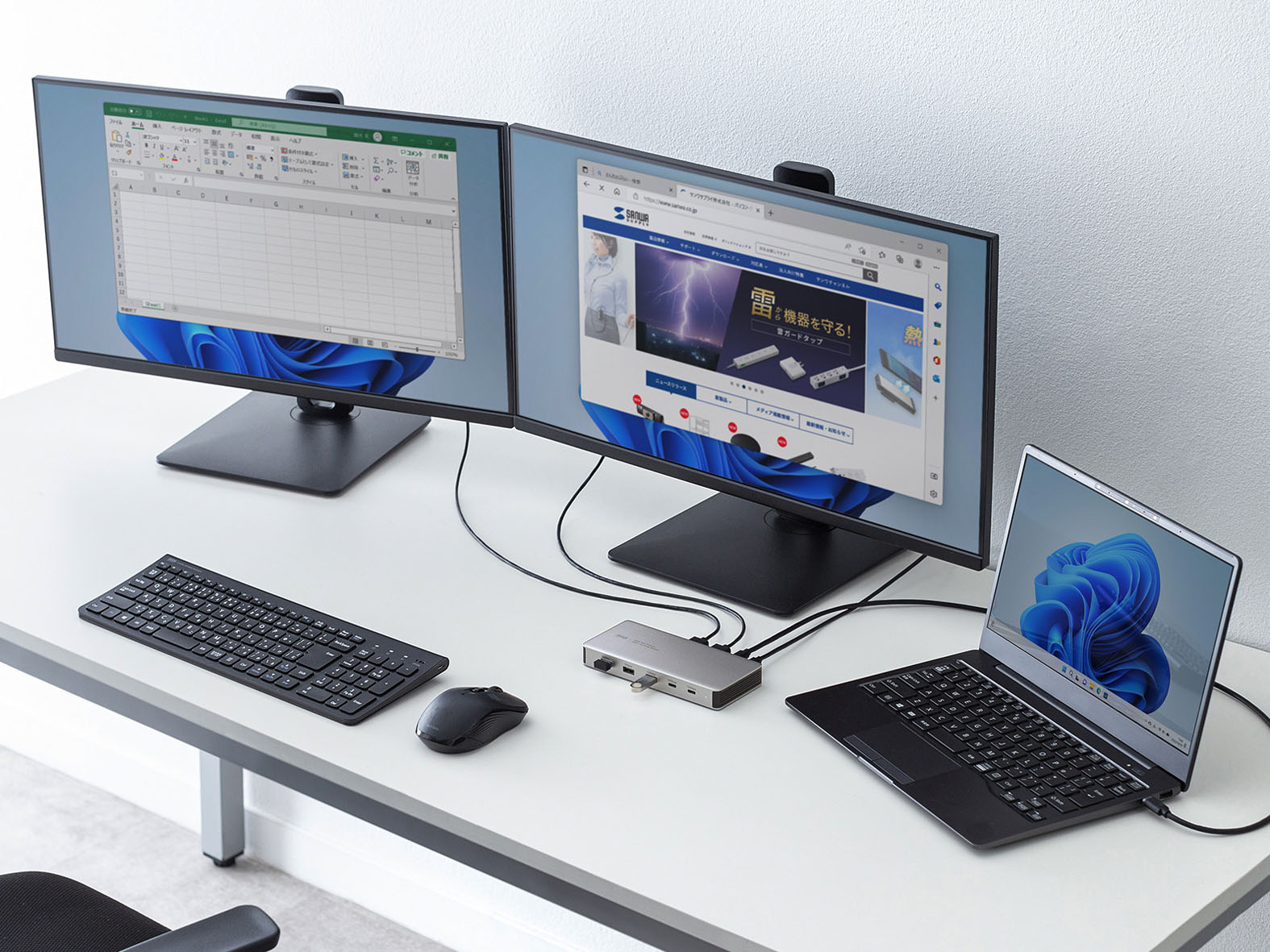 4K×2画面出力可能なドッキングステーション「USB-CVDK21