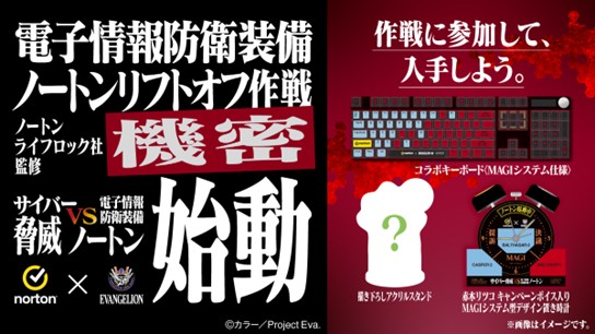 Norton × EVANGELION MAGIシステム仕様メカニカルキーボード ノートン×エヴァンゲリオン、MAGIシステム仕様キーボードなどが当たる