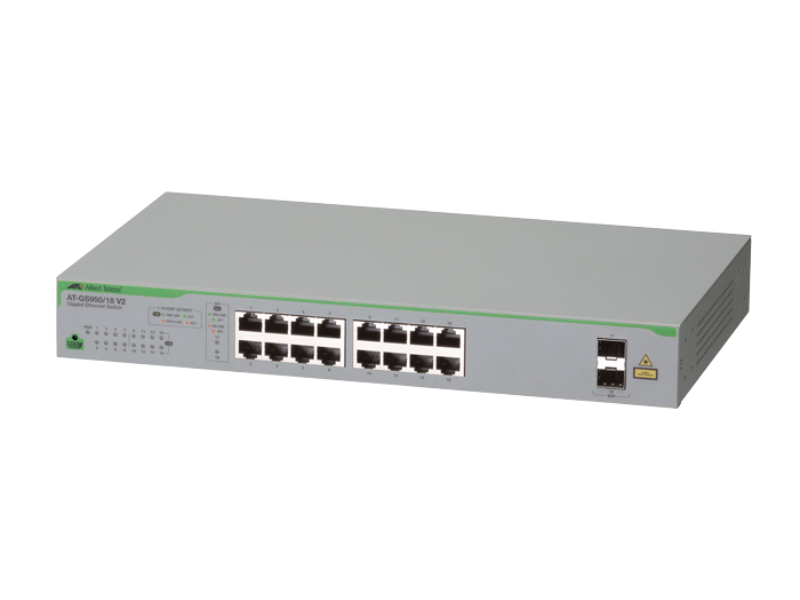 ギガビット×16にSFP×2を備えたL2スマートスイッチ「AT-GS950/18 V2
