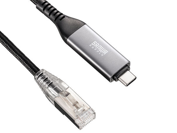 USB Type-C→ギガビット有線LANの変換ケーブル、サンワサプライが発売　