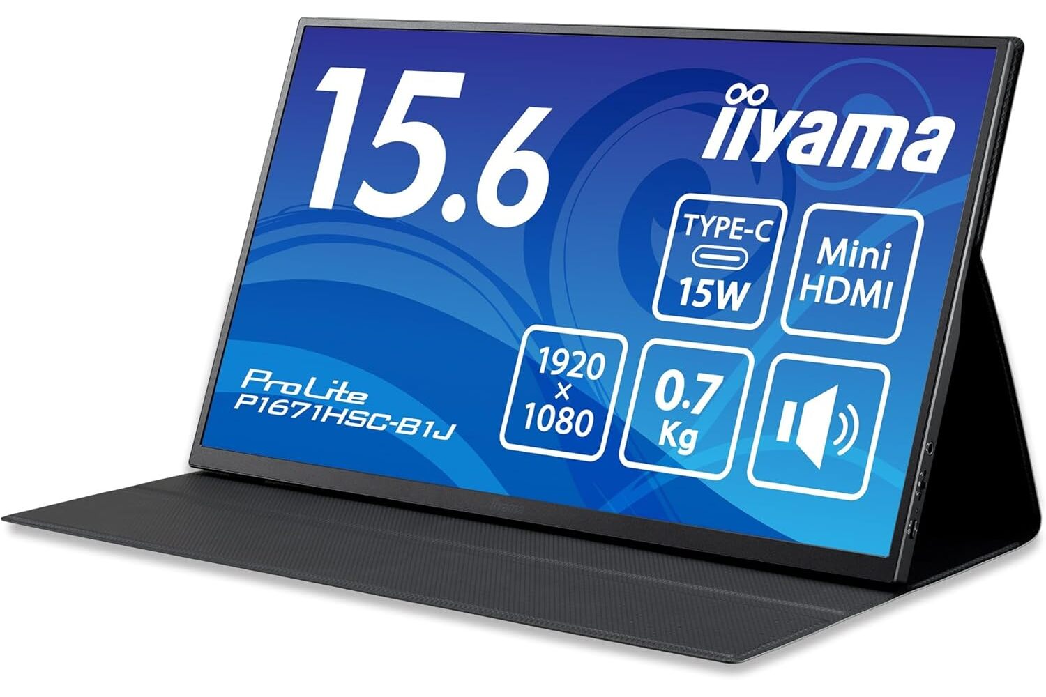 USB Type-Cケーブル1本で使える15.6型ポータブル液晶ディスプレイ