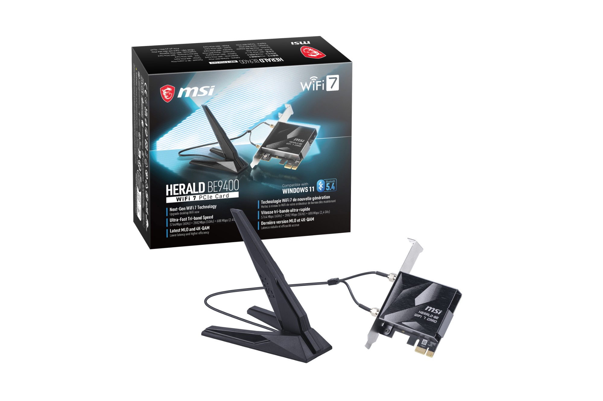 MSI HERALD BE9400 WiFi 7 PCIe Card:Wi-Fi 7とBluetooth 5.4の融合が生み出す、次世代ワイヤレス環境の最適解