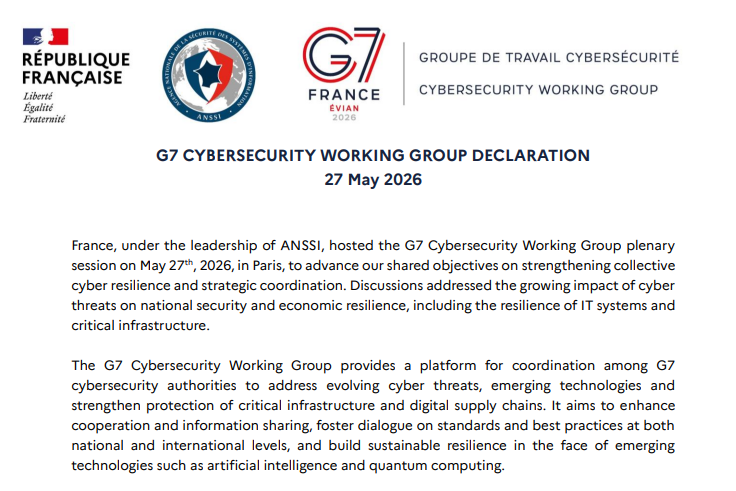 G7サイバーセキュリティWG宣言、耐量子計算機暗号への移行要求など4点を提言 「レジリエンスにおける根本的な柱」と中小企業のサイバーセキュリティも重視