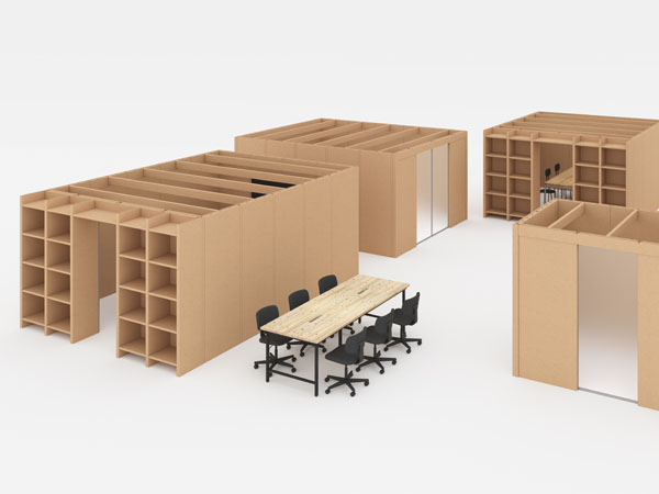 無印良品、組み立て・解体自在でオフィス環境の変化に柔軟に対応できる「強化ダンボールブース」発売